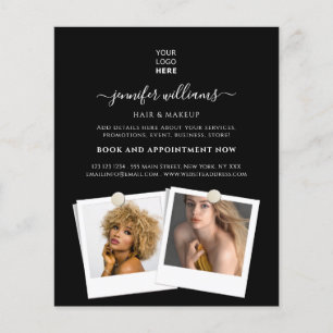 Elegantes benutzerdefiniertes Foto-Logo Werbe-Schw Flyer