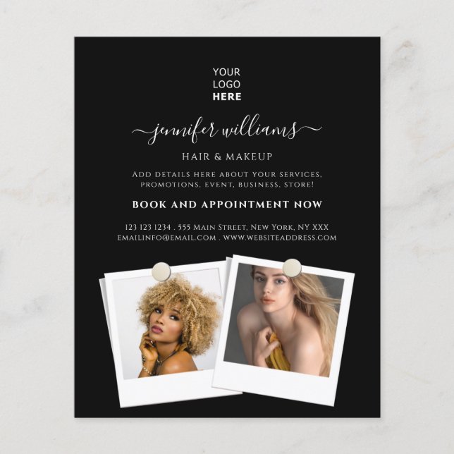 Elegantes, benutzerdefiniertes Foto-Logo Werbung s Flyer (Vorne)
