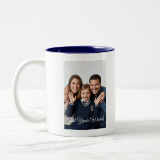 Elegantes benutzerdefiniertes Foto- und Text-perso Zweifarbige Tasse