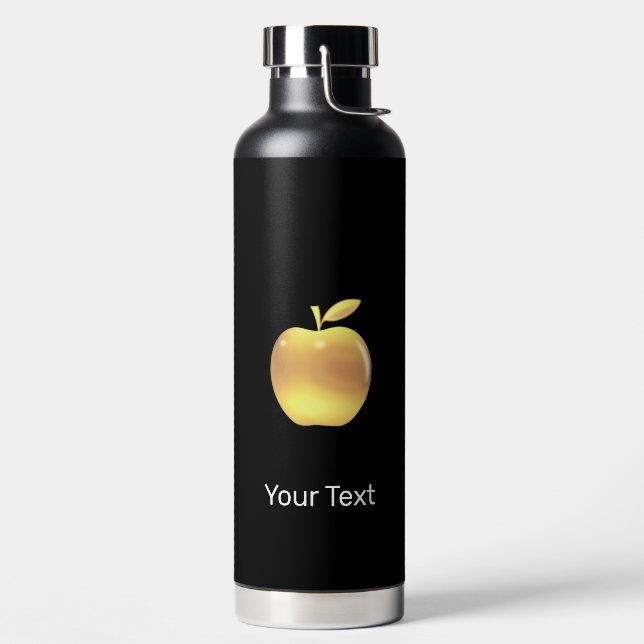 Elegantes, benutzerdefiniertes goldenes Apfelbild  Trinkflasche (links)