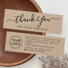 Elegantes benutzerdefiniertes Logo Kraft Dankeschö
