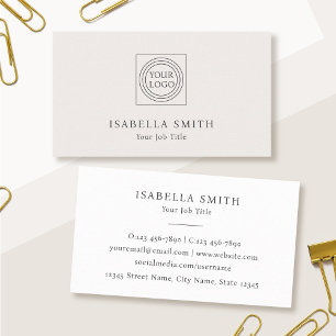 Elegantes benutzerdefiniertes Logo Minimalistische Visitenkarte
