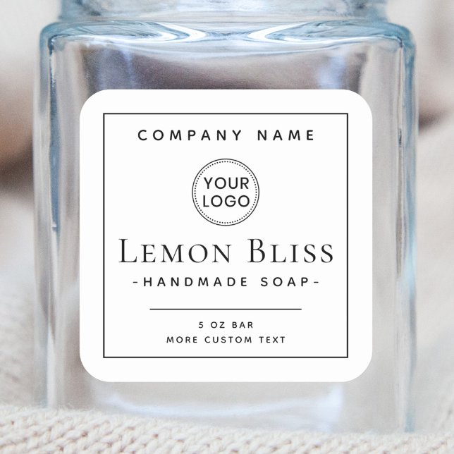 Elegantes, benutzerdefiniertes Logo Quadratischer Aufkleber (Von Creator hochgeladen)