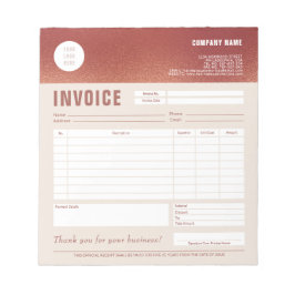 Elegantes, benutzerdefiniertes Logo Rose Gold Foil Notizblock