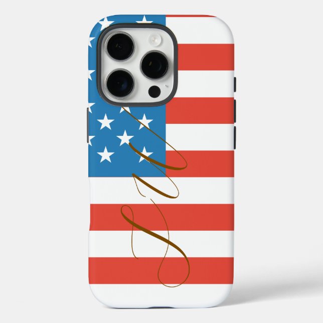Elegantes benutzerdefiniertes Monogramm  iPhone 16 Pro Hülle (Rückseite)