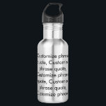 Elegantes, benutzerdefiniertes, schwarzes Anführun Edelstahlflasche<br><div class="desc">Eleganter, schwarzer, benutzerdefinierter Textname Anführungszeichen für eine Monogramm-Wasserflasche aus nicht rostendem Stahl</div>