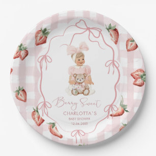 Elegantes Berry Sweet Girl Erdbeere bi Pappteller