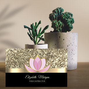Elegantes Berufliches Gold, Lotus Blume Yoga Visitenkarte