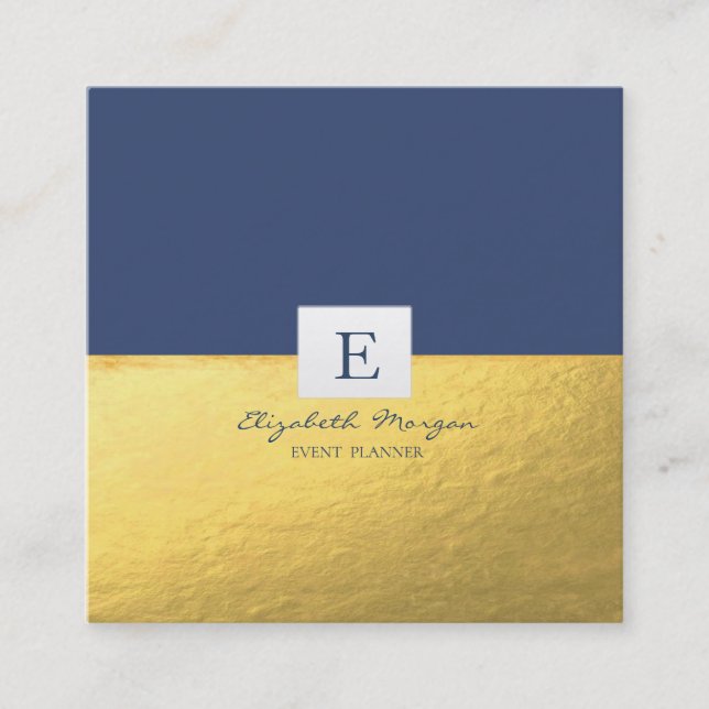 Elegantes Berufliches Monogramm-Gold Quadratische Visitenkarte (Vorderseite)