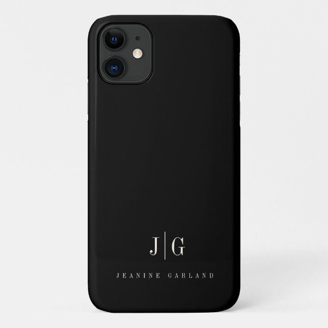 Elegantes Berufliches Monogramm Minimalistisch Case-Mate iPhone Hülle (Rückseite)