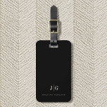 Elegantes Berufliches Monogramm Minimalistisch Gepäckanhänger<br><div class="desc">Moderne,  elegante Gepäckmarke mit Ihrem Monogramm in einem hochwertigen Typografie-Layout. Berufliche und einfache Anpassung.</div>