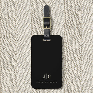 Elegantes Berufliches Monogramm Minimalistisch Gepäckanhänger