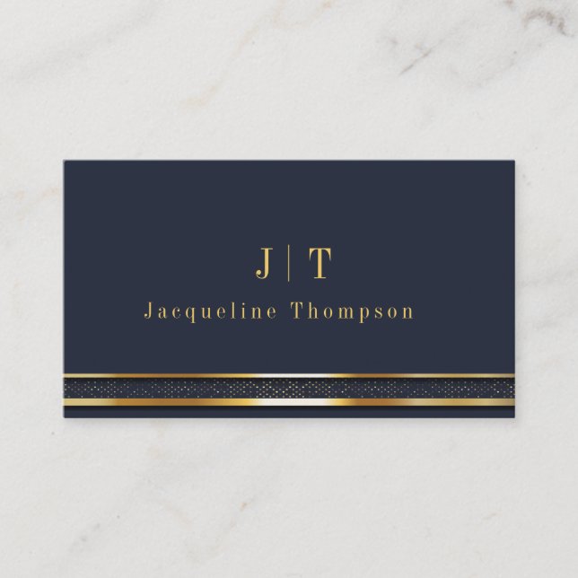 Elegantes Berufliches Monogramm Minimalistisch Visitenkarte (Vorderseite)