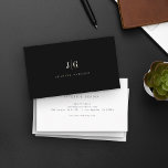Elegantes Berufliches Monogramm Minimalistisch Visitenkarte<br><div class="desc">Moderne,  elegante Visitenkarte mit dem Monogramm auf der Vorderseite in einem hochwertigen Typografie-Layout. Berufliche und einfache Anpassung. Das ist das Elfenbein und Schwarz.</div>