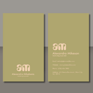 Elegantes Berufliches Monogramm Minimalistisch Visitenkarte