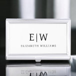 Elegantes Berufliches Monogramm Minimalistisch Visitenkarten Dose<br><div class="desc">Unsere elegante Berufliche Monogram Minimalistisch Collection: Steigern Sie Ihren Stil mit zeitloser Eleganz und Eleganz. Diese Kollektion wurde mit viel Liebe zum Detail gestaltet und bietet minimalistische Designs, die mit Ihrem personalisierten Monogramm verziert sind. Jedes Stück verströmt Professionalität und Raffinesse, perfekt um in jedem Ambiente einen bleibenden Eindruck zu machen....</div>