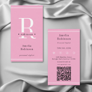 Elegantes Berufliches Monogramm Rosa Visitenkarte