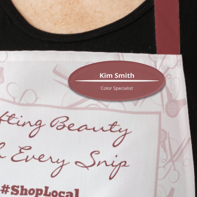 Elegantes Berufliches Smoky-Topaz-Know-how & Oval Namenschild (Elegant Professional Smoky Topaz Expertise & Oval Name Tag)