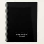 Elegantes berufliches Unternehmen mit schwarzen Na Planer<br><div class="desc">Minimalistischer,  schwarz-weißer,  benutzerdefinierter Text-eleganter Planer. Vollständig anpassbarer weißer Text,  schwarzer schlichter Hintergrund. Sie können es mit Namen und Nachnamen und Titel,  Jahr,  Firmenname,  Fachleuten,  Unternehmen usw. anpassen</div>