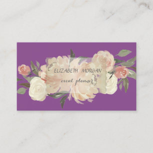Elegantes Berufliches Vintages Violett, Blume Visitenkarte