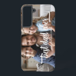 Elegantes Best Vater-je-Script-Foto Samsung Galaxy Hülle<br><div class="desc">Eleganter Best Vater je Script Foto Samsung Galaxy S22  Case.</div>