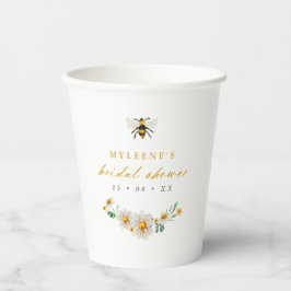 Elegantes Bienen- und Daisies-Brautparty Pappbecher