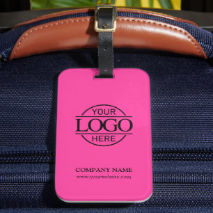Elegantes Bight Pink Geschäftslogo Mitarbeiter Rei Gepäckanhänger