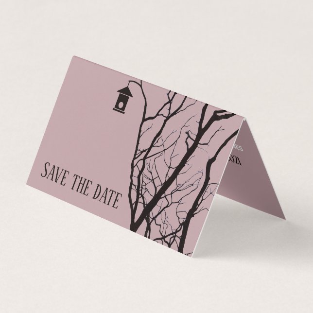 Elegantes Birdhouse, Foto Save the Date Karte (Vorderseite)