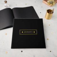 Elegantes Black 12x12 Gästebuch für jeden besonder