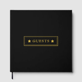 Elegantes Black 12x12 Gästebuch für jeden besonder