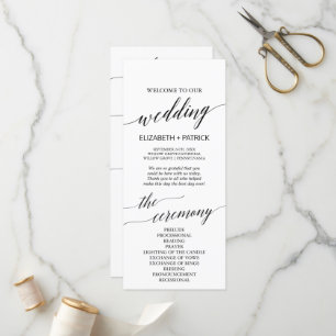 Elegantes Black After Ceremony Wedding Programm