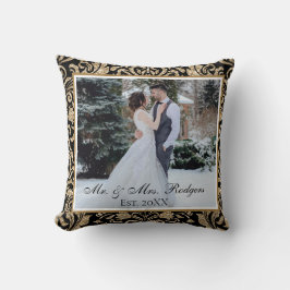 Elegantes Black and Gold Imitate Glitzer Foto Hoch Kissen