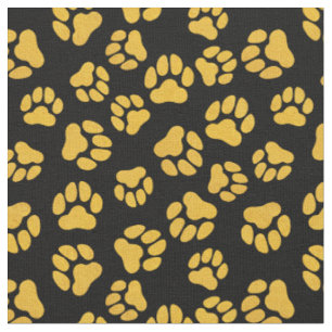 Elegantes Black and Gold Paw Print Fabric von Yard Stoff
