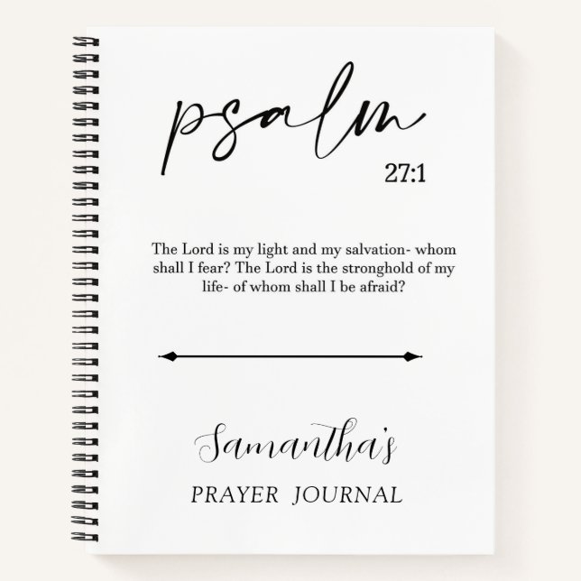 Elegantes "Black and White Bible Verse Prayer Jour Notizbuch (Vorderseite)