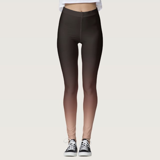 Elegantes Black & Beige Ombre Leggings (Vorderseite)