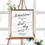 Elegantes Black Best Day Ever Probe Abendessen Poster<br><div class="desc">Dieses elegante Schwarz-Beste-Tag-Zeichen für Probe-Dinner ist perfekt für eine einfache Hochzeit. Das neutrale Design besticht durch ein minimalistisches Poster,  das mit romantischer und skurriler Typografie dekoriert ist. Passen Sie das Poster mit dem Namen der Braut und Bräutigam und dem Datum an.</div>