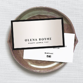 Elegantes Black Border Satin Gold Beruflich Telefonnummerkarte