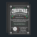Elegantes Black Chalkboard Weihnachtsfest Party Einladung<br><div class="desc">Mit dieser eleganten Weihnachtsdesign-Party Einladung laden Sie Ihre ganze Familie und Freunde zu Ihrer Feier ein. Personalisieren Sie die Einladung,  indem Sie alle Ihre Party-Details hinzufügen.</div>