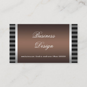 Elegantes Black Chocolate Brown Gray Silver Design Visitenkarte
