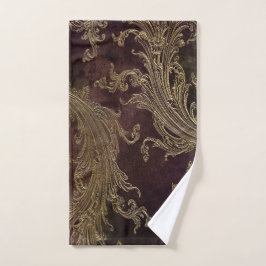 Elegantes Black Damask Gold Badhandtuch Set