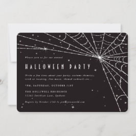 Elegantes Black Diamond Spider Web-Halloween-Party Einladung