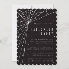 Elegantes Black Diamond Spider Web-Halloween-Party Einladung