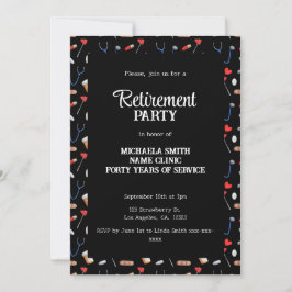 Elegantes Black Doctor Nurse Retirement Party Einladung