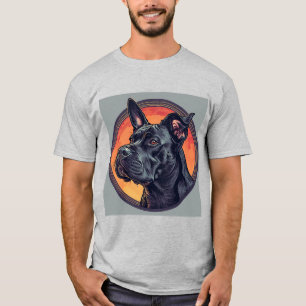 Elegantes Black Dog Portrait T-Shirt