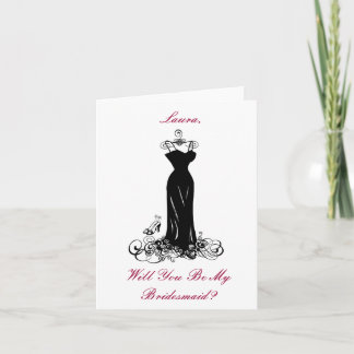 Elegantes Black Dress & Heelses - Bridesmaid Card Einladung