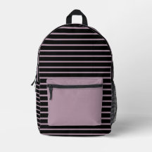 Elegantes Black & Dusty Mauve Line Art Backpack