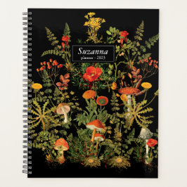 Elegantes Black Florals Botanicals Fall-Notebook Planer