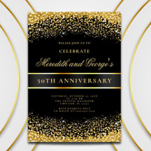 Elegantes Black Gold 50. Goldenes Jubiläum Party