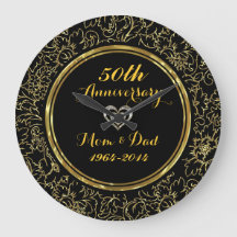 Elegantes Black & Gold 50. Hochzeitstag