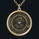 Elegantes Black & Gold 50. Hochzeitstag Vergoldete Kette<br><div class="desc">Elegantes Schwarz und Gold 50. Hochzeitstag</div>